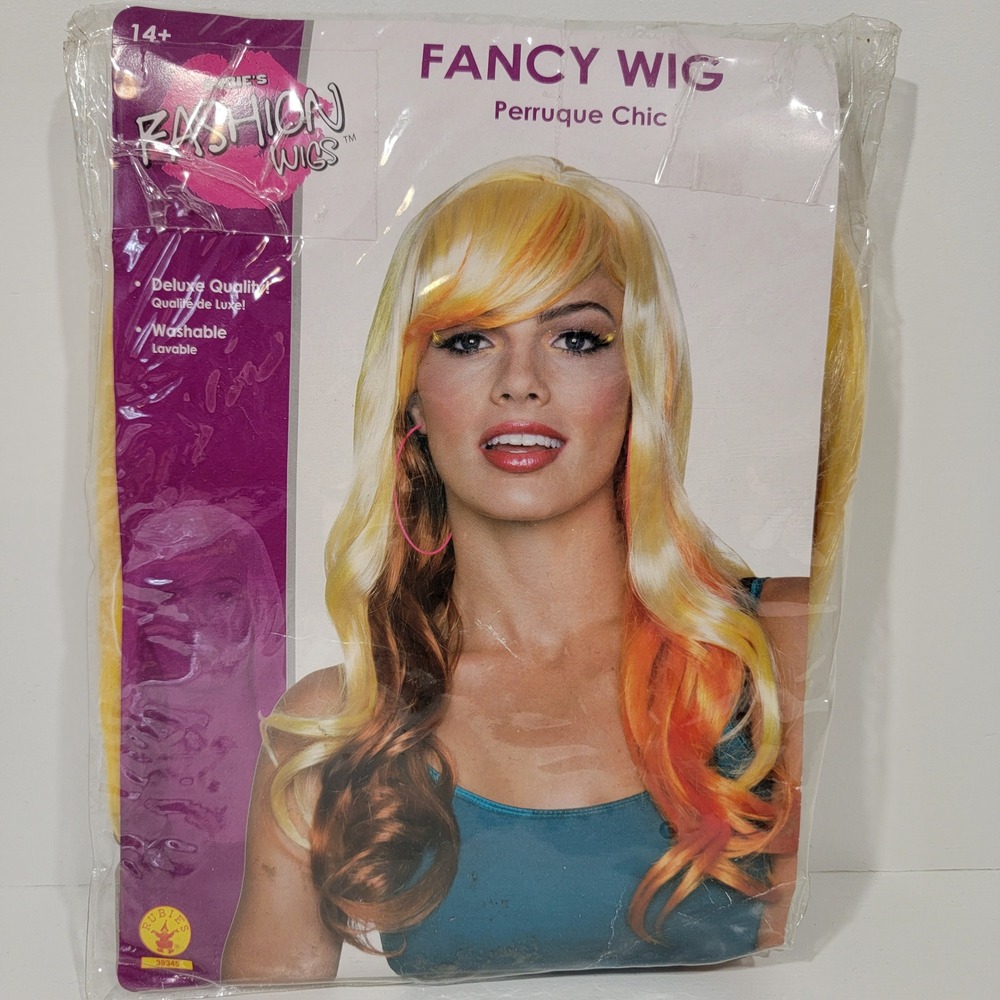 Rubies Fashion Wigs Fancy Wig Blonde Orange Brown Wavy Costume Hair 39345 NEW